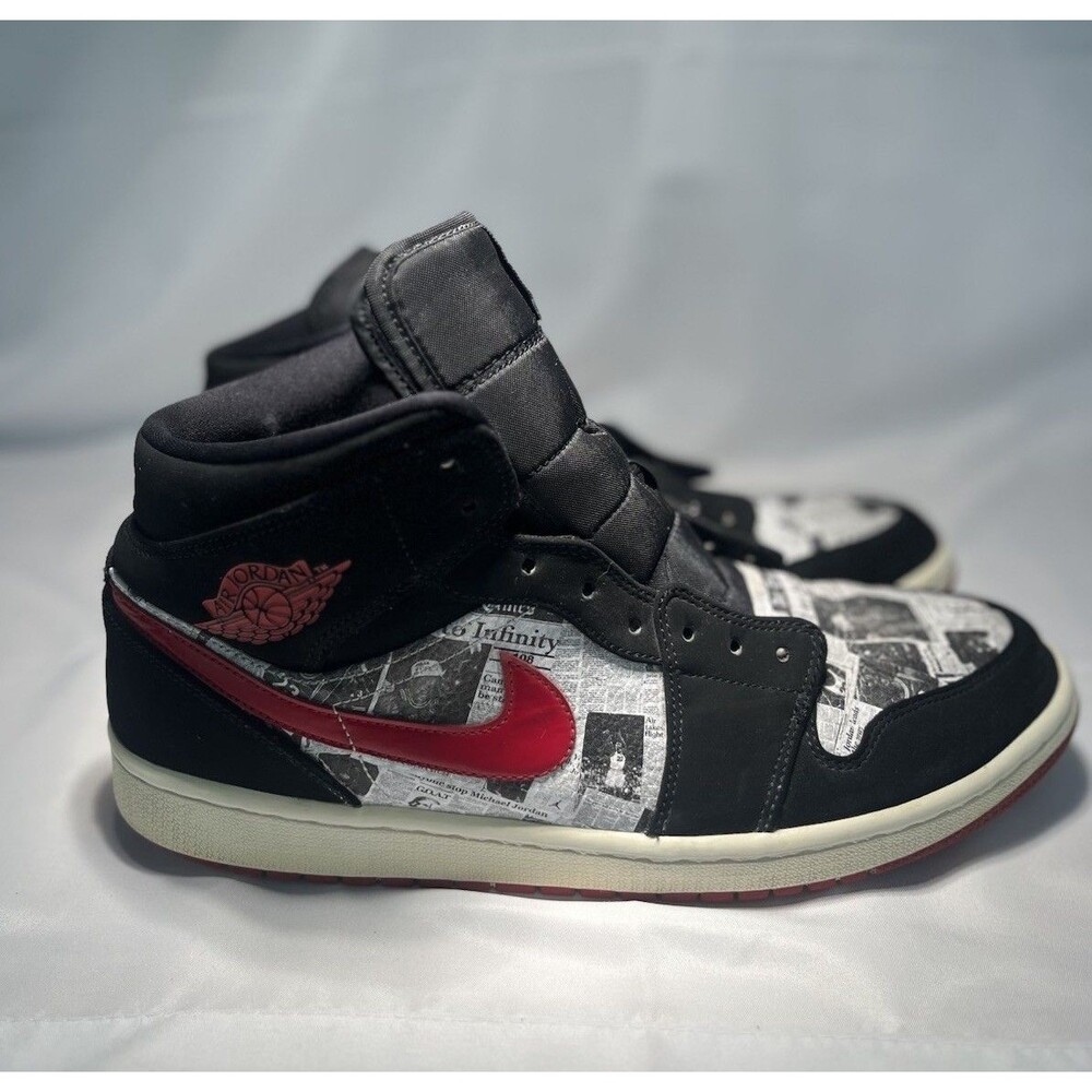Rare Nike Jordan 1 Mid Newspaper Air Times Men’s Size 11 .5